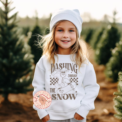 Dashing Through the Snow SVG-Christmas Cut File Digital Design Download-rocker santa svg, skater santa svg, boy christmas svg, boy designs