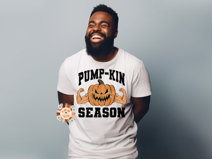 Pump Kin Season PNG-Halloween Sublimation Digital Design Download-gym png, png for men, mens halloween png, funny png, png for the gym