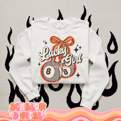 Lucky Girl PNG Digital Design