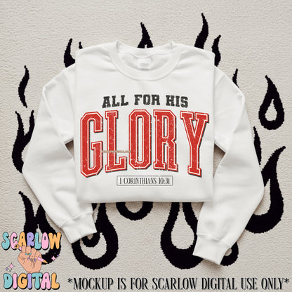 All For His Glory PNG Digital Design