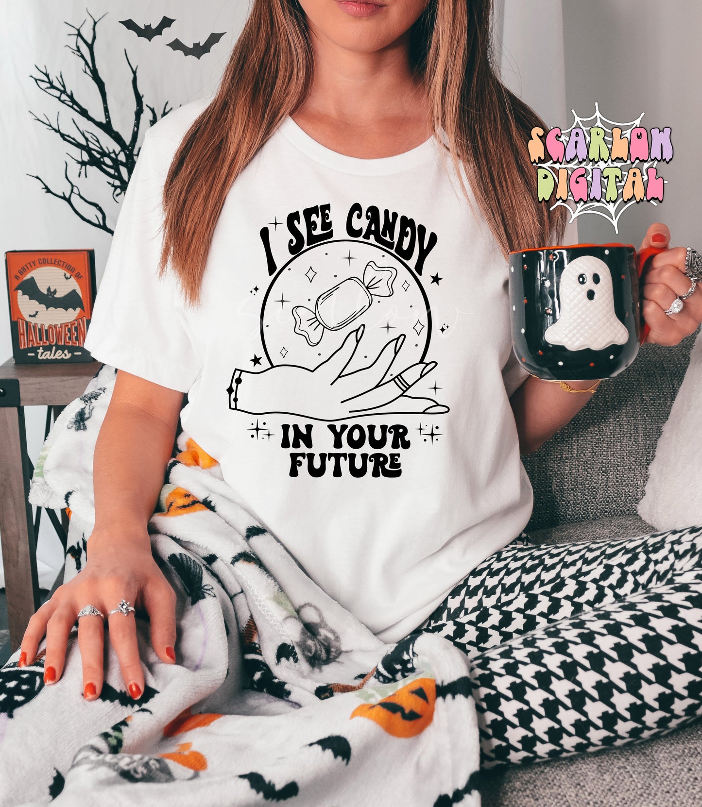 I See Candy in Your Future SVG-Halloween Cricut Cut File Digital Design Download-witchcraft svg, crystal ball svg, candy svg, trick or treat