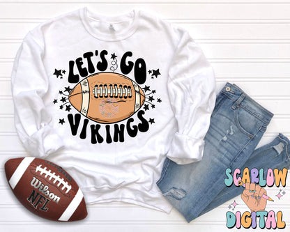 Let's Go Vikings PNG Digital Design Download, pom pom png, football png, sports png, single color png, school spirit png, team spirit png