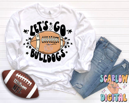 Let's Go Bulldogs PNG Digital Design Download, pom pom png, football png, sports png, single color png, school spirit png, team spirit png