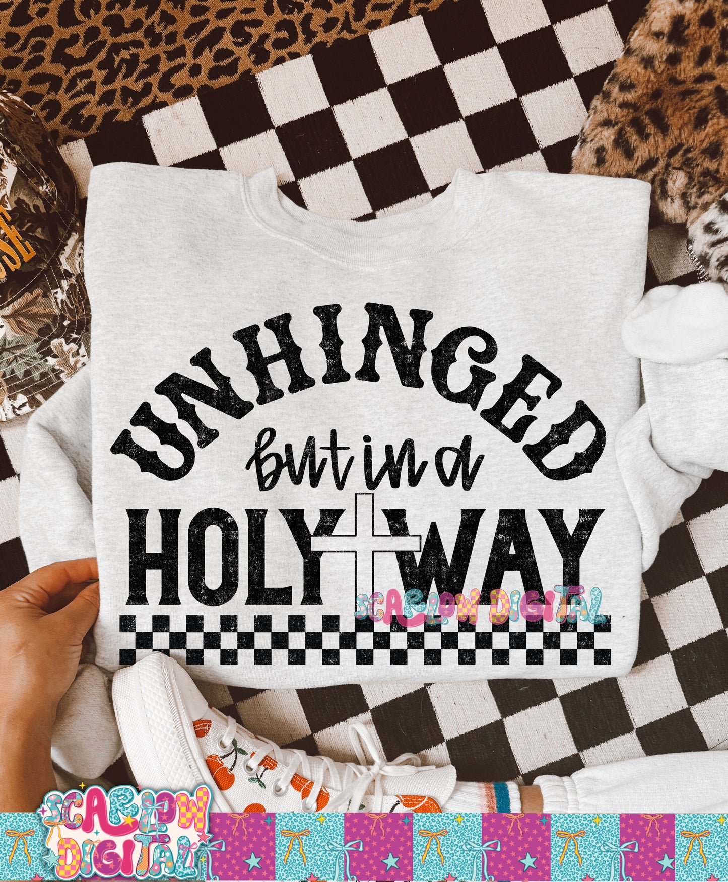 Unhinged But in a Holy Way PNG Digital Design