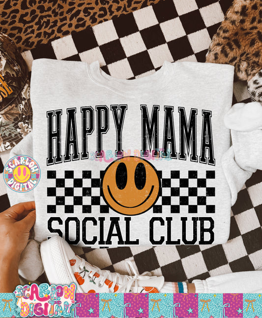 Happy Mama Social Club PNG Digital Design