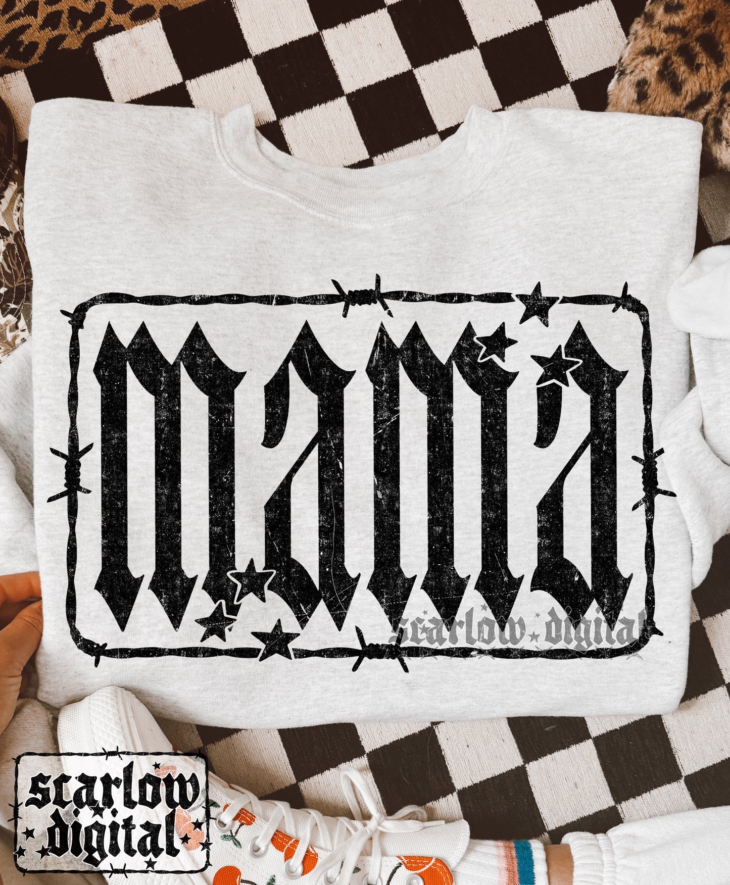 Barbed Wire Mama PNG Digital Design