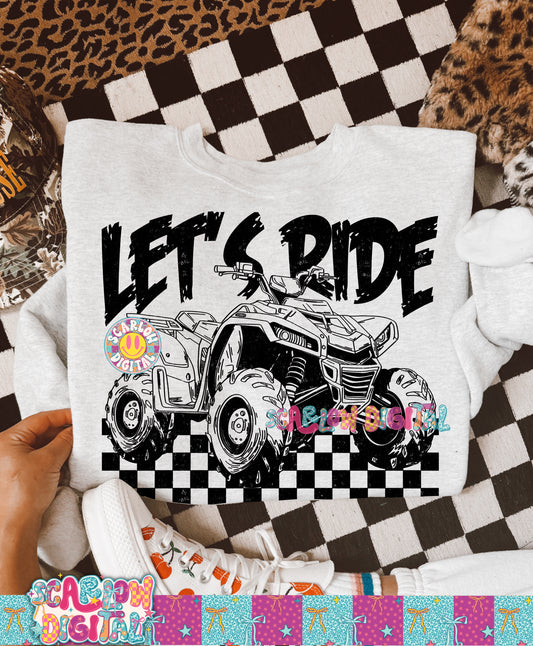 Let's Ride PNG Digital Design