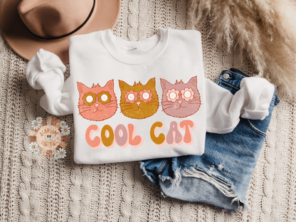 Cool Cat PNG-Cat Lovers Sublimation Digital Design Download-cats png, funny png, boho png, retro cats png, cat mom png, fur mama png design