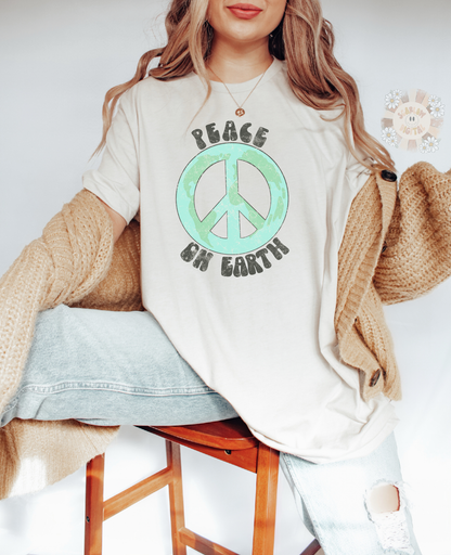 Peace on Earth PNG-Earth Day Sublimation Digital Design Download-peace sign png, recycle png, trendy png, mother earth png, planet earth png