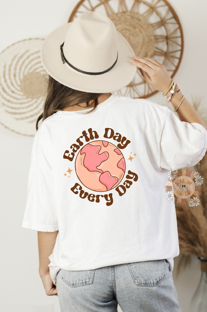 Earth Day Every Day PNG Pocket and Back Bundle-Sublimation Digital Design Download-hippie png, pocket png bundle, boho png, mother earth png
