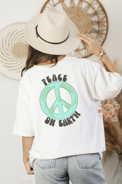 Peace on Earth PNG-Earth Day Sublimation Digital Design Download-peace sign png, recycle png, trendy png, mother earth png, planet earth png