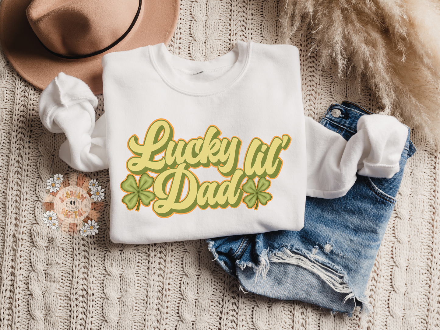 Lucky Lil Dad PNG-Saint Patty's Day Sublimation Digital Design Download-clover png, lucky dad png, png for daddy, little dad png, lucky png