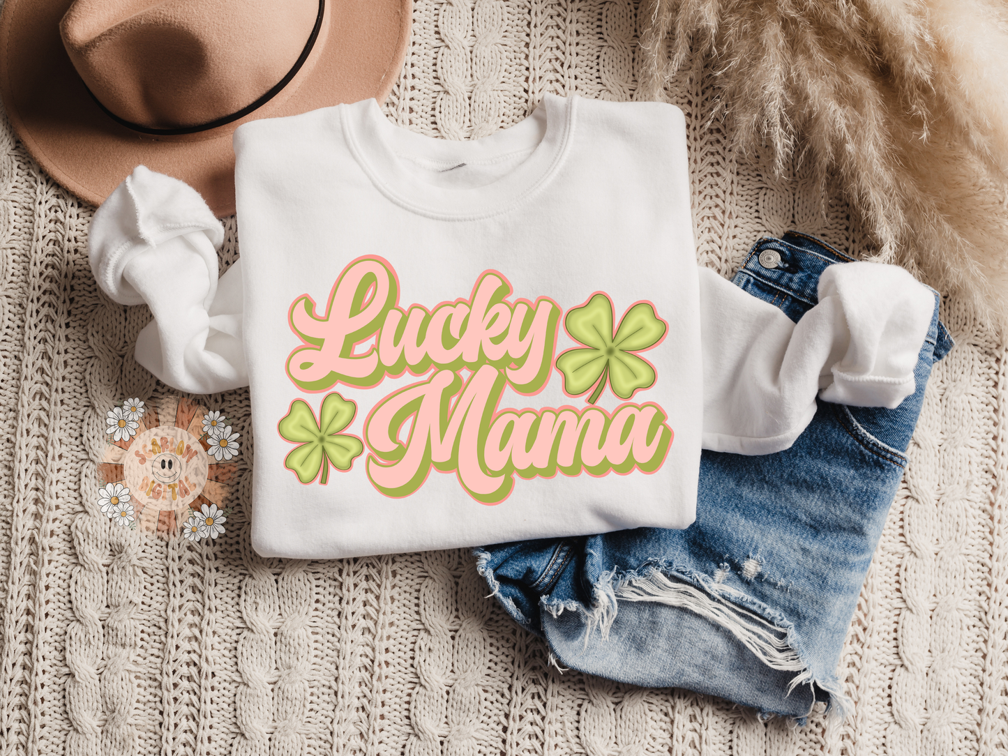 Lucky Mama PNG-Saint Patrick's Day Sublimation Digital Design Download-clover png, lucky mama png, png for moms, mama sublimation design