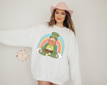 Meditating Leprechaun PNG-Saint Patrick's Day Sublimation Digital Design Download-floral png, lucky png, clover png, rainbow png designs