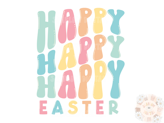 Happy Easter PNG-Spring Sublimation Digital Design Download-easter png, easter bunny png, spring time png, pastel easter png, colorful png