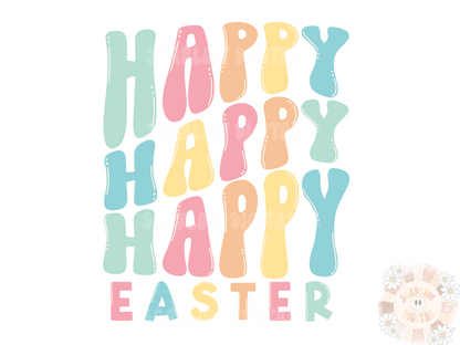 Happy Easter PNG-Spring Sublimation Digital Design Download-easter png, easter bunny png, spring time png, pastel easter png, colorful png