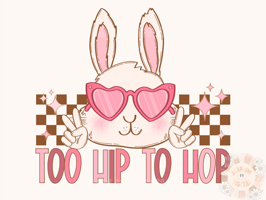 Too Hip to Hop PNG-Easter Sublimation Digital Design Download-little girl png, girl easter png, stars png, easter egg png, easter. bunny png