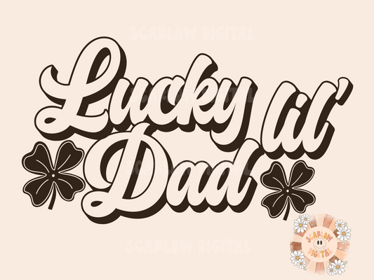 Lucky Lil' Dad SVG Digital Design Download-Saint Patrick's Day Cricut Cut Files-clover svg, leprechaun svg, st patty day daddy svg, groovy leprechaun svg cut files