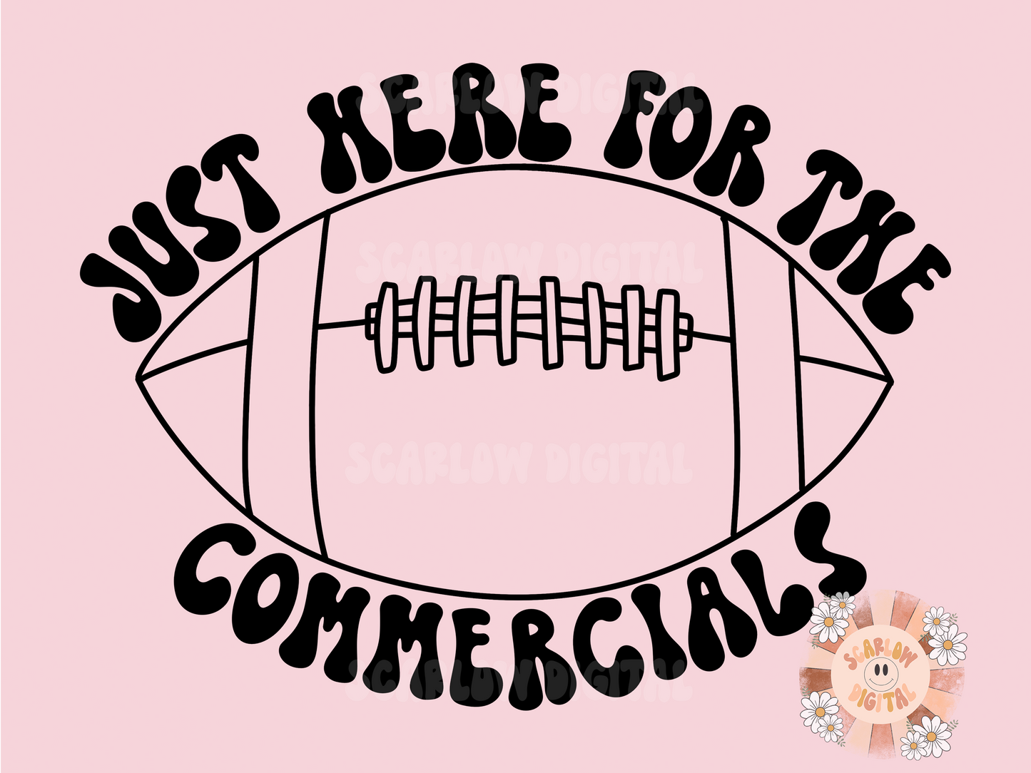 Just Here For the Commercials SVG Digital Design Download-Football Game Cricut Cut Files-football team svg, Sunday football svg, football cricut cut files svg
