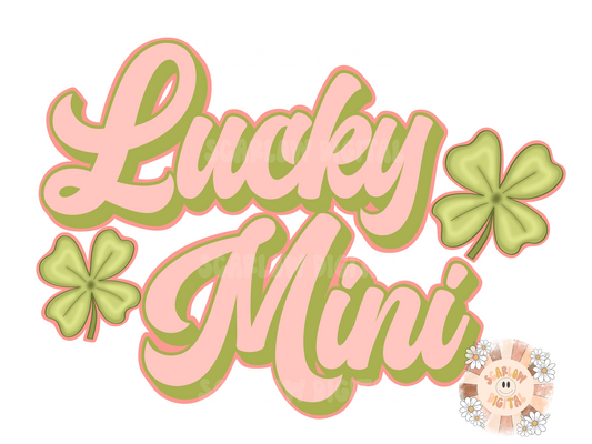 Lucky Mini PNG-Saint Patrick's Day Sublimation Digital Design Download-clover png, lucky mini png, png for daughter, mama mini png designs