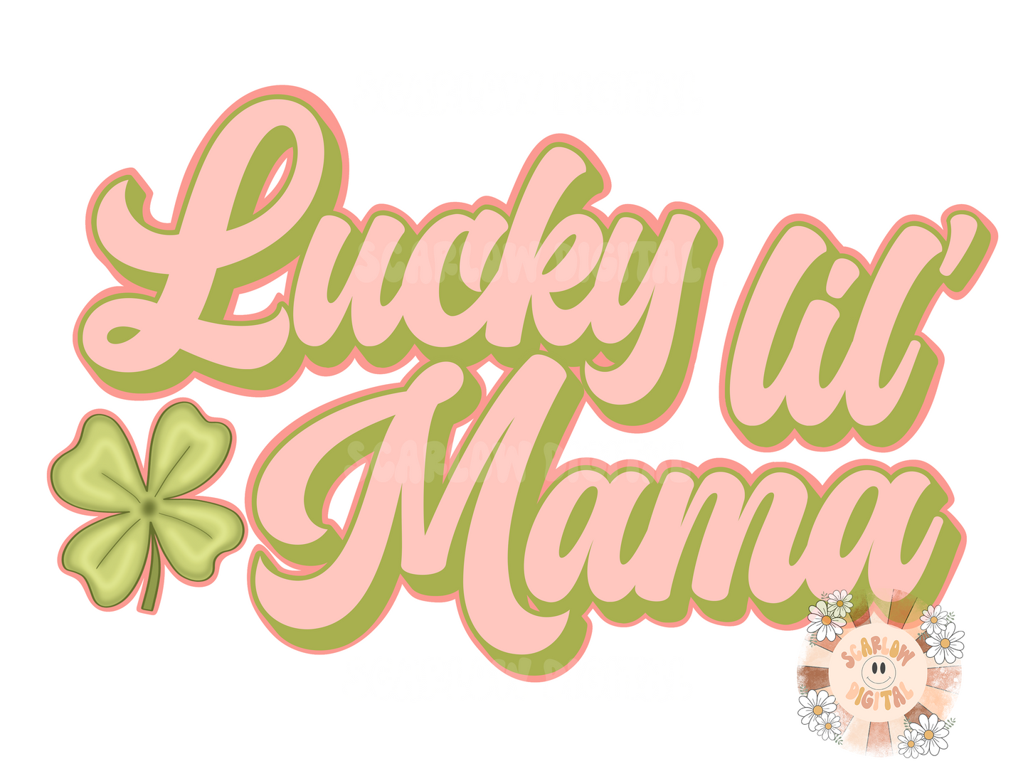Lucky Lil Mama PNG-Saint Patrick's Day Sublimation Digital Design Download-clover png, lucky mama png, png for moms, mama sublimation design
