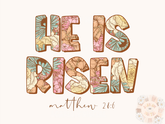 He is Risen PNG-Easter Sublimation Digital Design Download-christian png, bible verse png, christian easter png, spring florals png designs