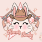 Howdy Bunny PNG-Easter Sublimation Digital Design Download-western easter png, country bunny png, funny easter png, girl easter png design
