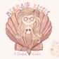 Mermaid Kisses Starfish Wishes PNG-Beachy Sublimation Digital Design Download-sea shell png, mermaid png, trendy png, summer png, girl png