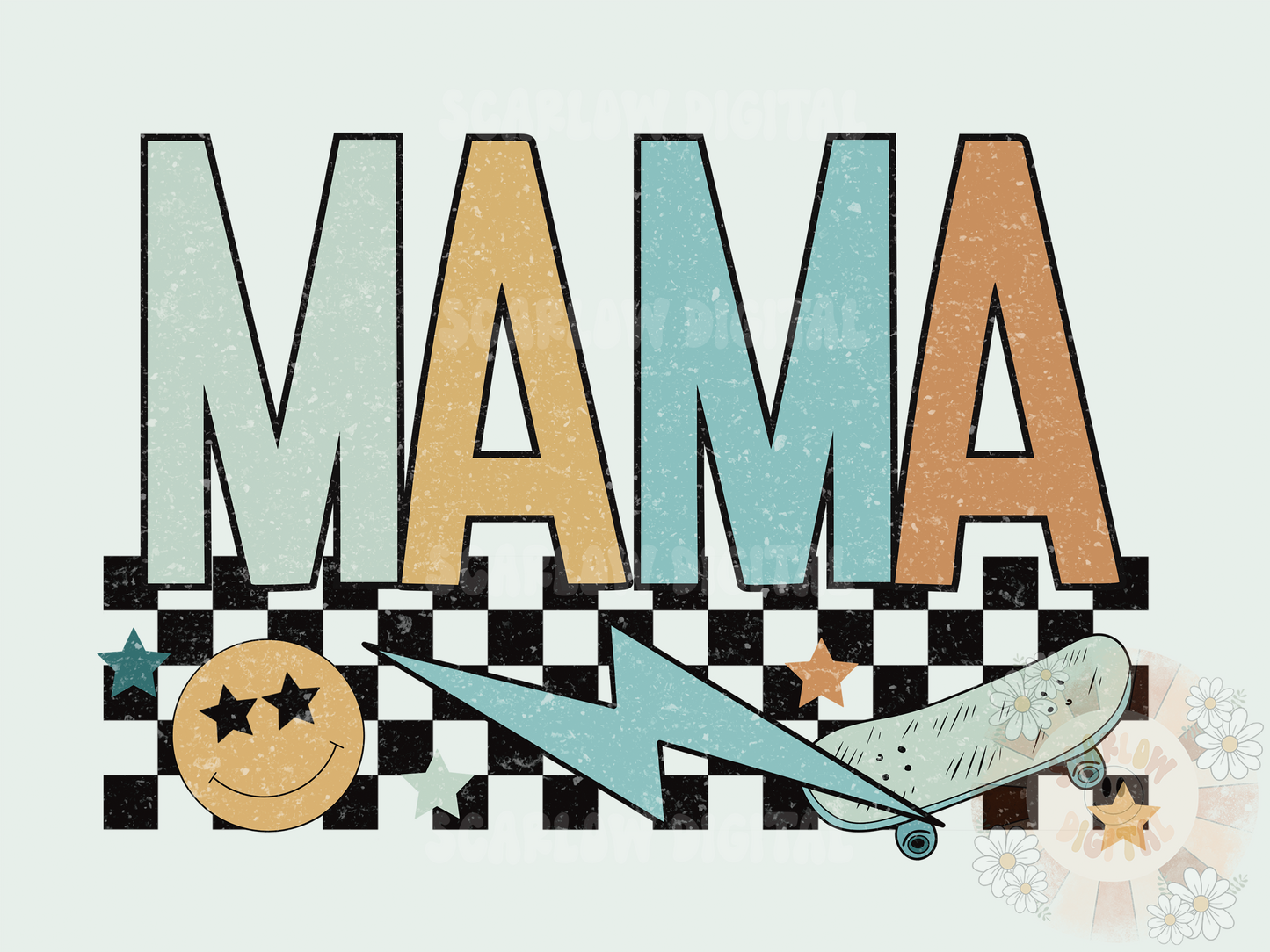 Mama PNG-Mama of Boys Sublimation Digital Design Download-retro mama png, rocker mom png, skater mama png, png for moms, skateboard png design