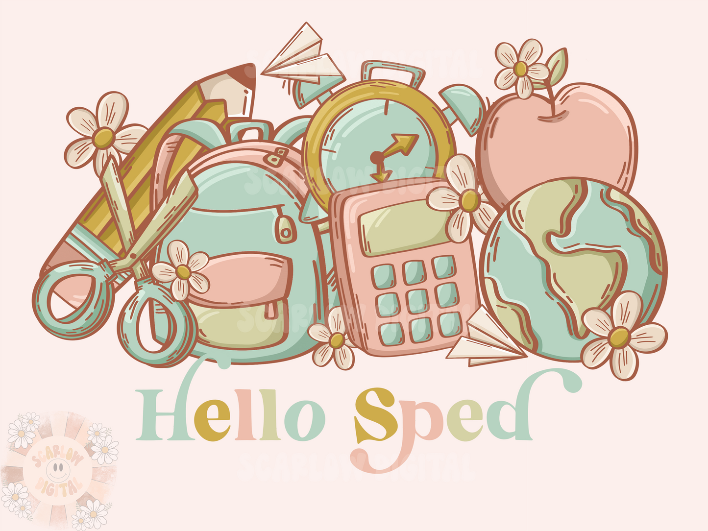 Hello SPED PNG-Back to School Sublimation Digital Design Download-special education png, kids png, boho school png, trendy png designs