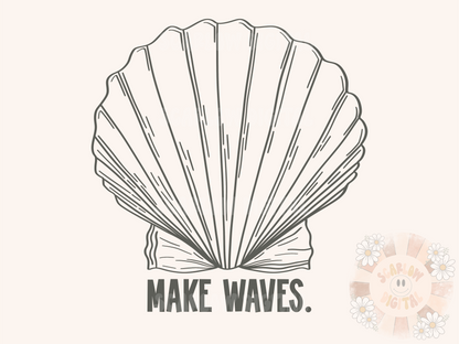 Make Waves SVG-Summer Cricut Digital Design Download-sea shell svg, ocean svg, beachy svg, trendy svg, sea life svg, summertime svg designs