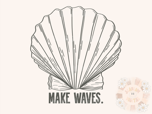 Make Waves SVG-Summer Cricut Digital Design Download-sea shell svg, ocean svg, beachy svg, trendy svg, sea life svg, summertime svg designs