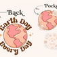 Earth Day Every Day PNG Pocket and Back Bundle-Sublimation Digital Design Download-hippie png, pocket png bundle, boho png, mother earth png