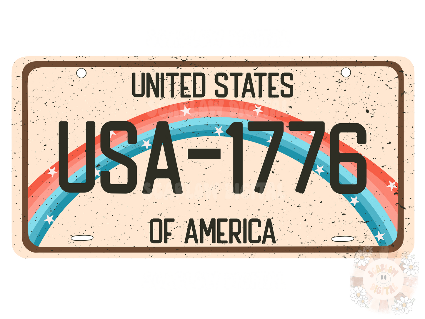 USA License Plate PNG-Fourth of July Sublimation Digital Design Download-patriotic png, american png, retro usa png, american flag png