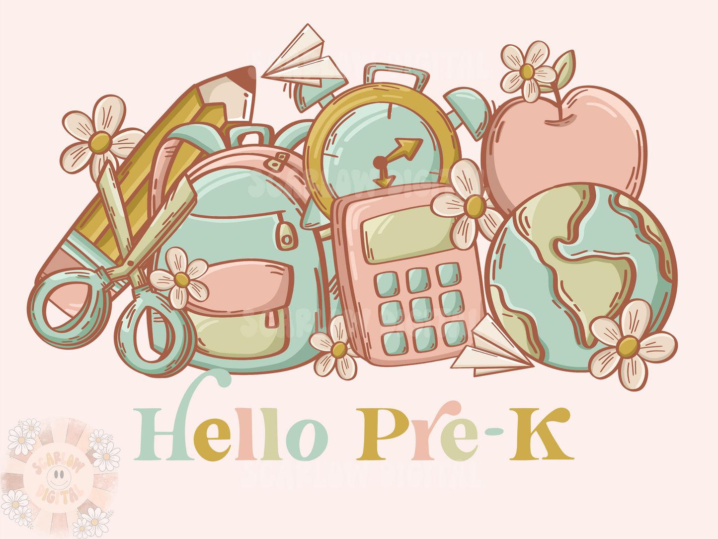 Hello PreK PNG-Back to School Sublimation Digital Design Download-toddler png, boho school png, school girl png, trendy school png designs