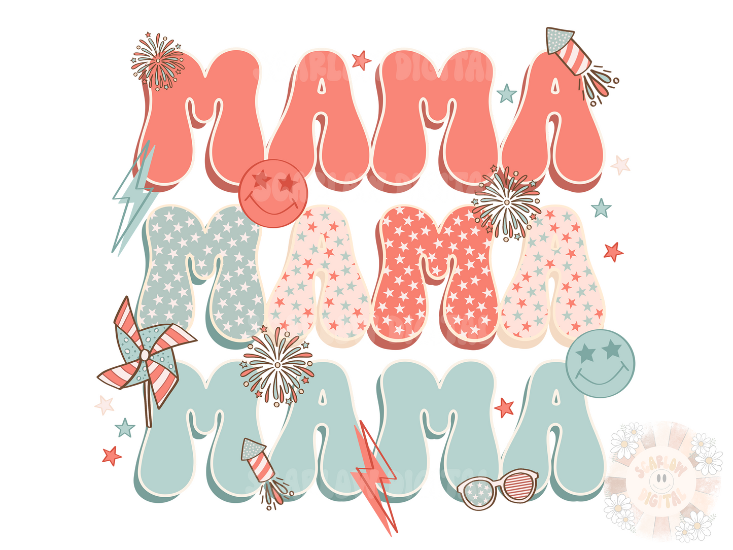Mama PNG-Fourth of July Sublimation Digital Design Download-stars and stripes png, red white and blue png, patriotic png, american png