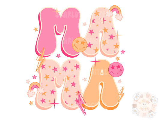 Retro Mama PNG Sublimation Digital Design