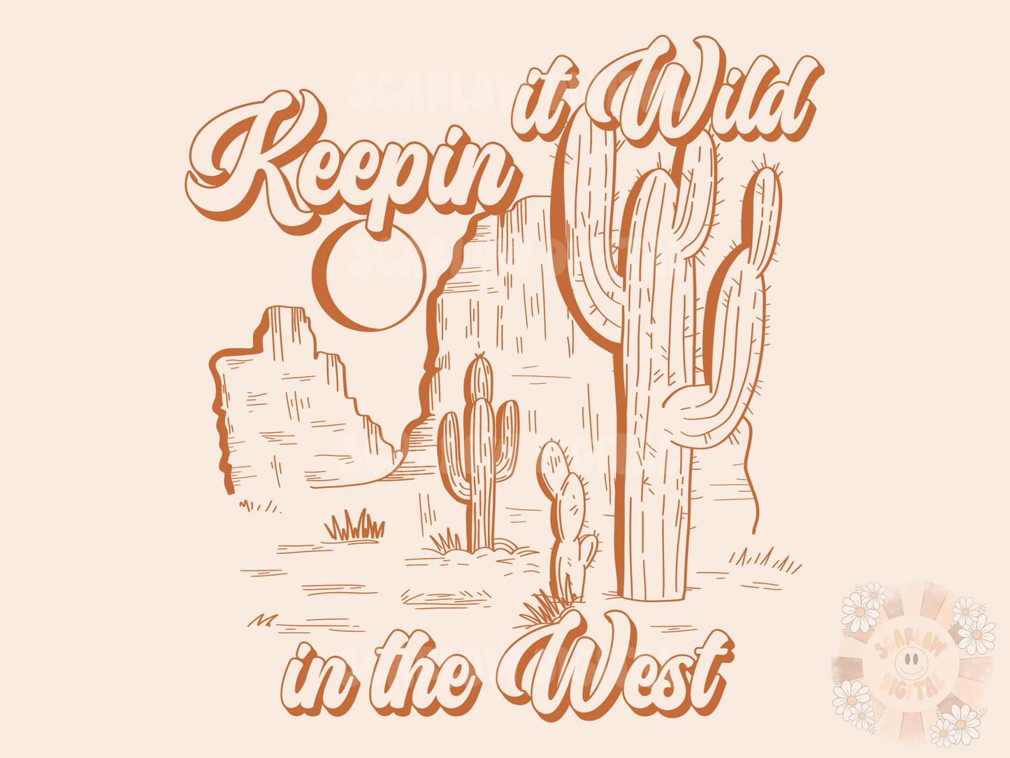 Keepin it Wild in the West PNG-Western Sublimation Digital Design Download-southwest png, cactus png, desert png, country png, cowboy png