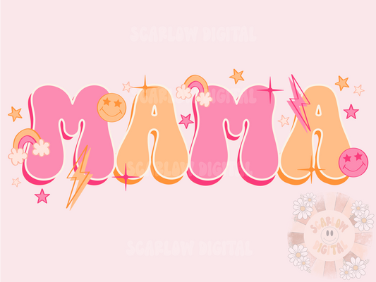 Mama PNG-Mom of Girls Sublimation Digital Design Download,-summer mama png, preppy mama png, lightening bolt png, retro mama png, trendy png