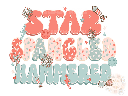 Star Spangled Hammered PNG-July 4th Sublimation Digital Design Download-funny july 4th png, drinking png, summer png, patriotic png designs