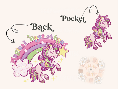 Magical Days Ahead PNG Pocket + Back Bundle-Unicorn Sublimation Digital Design Download-fairytale png, rainbow png, retro png, mystical png