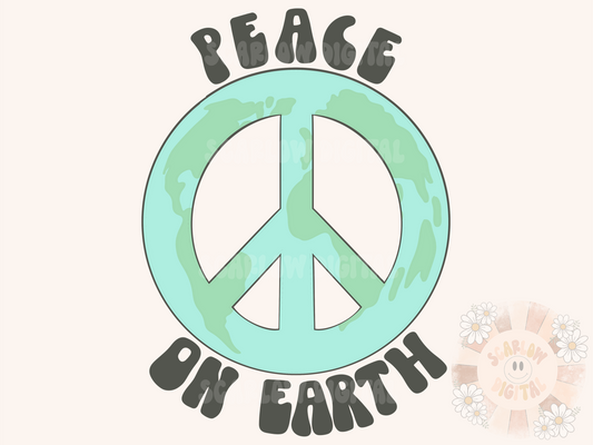Peace on Earth PNG-Earth Day Sublimation Digital Design Download-peace sign png, recycle png, trendy png, mother earth png, planet earth png