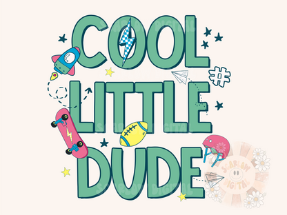 Cool Little Dude PNG-Boy Sublimation Digital Design Download-skateboard png, lightening bolt png, little boy designs, retro boy png design