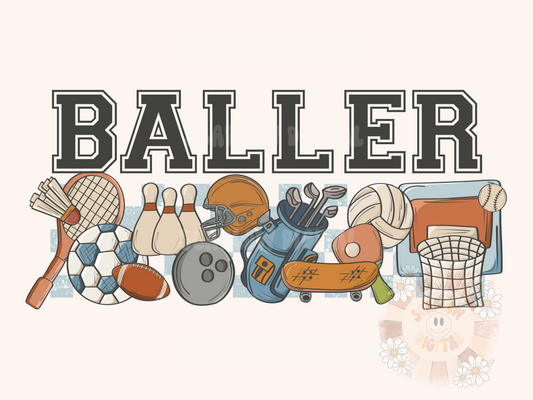 Baller PNG-Sports Sublimation Digital Design Download-athletic png, boy png, basketball png, football png, baseball png, tennis png, soccer