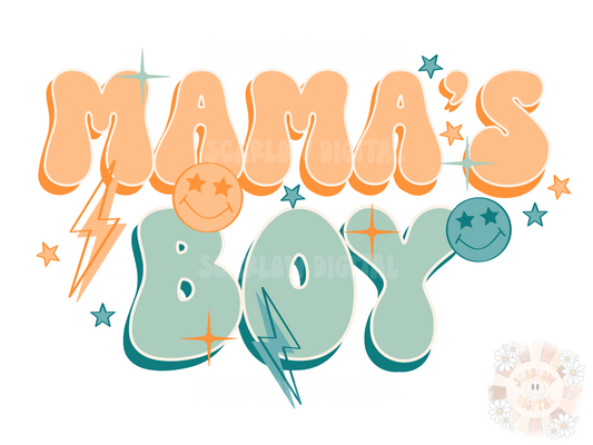 Mama's Boy PNG Sublimation Digital Design Download, summer boy png, little boy png, lightening bolt png, boho boy png, retro boy png designs