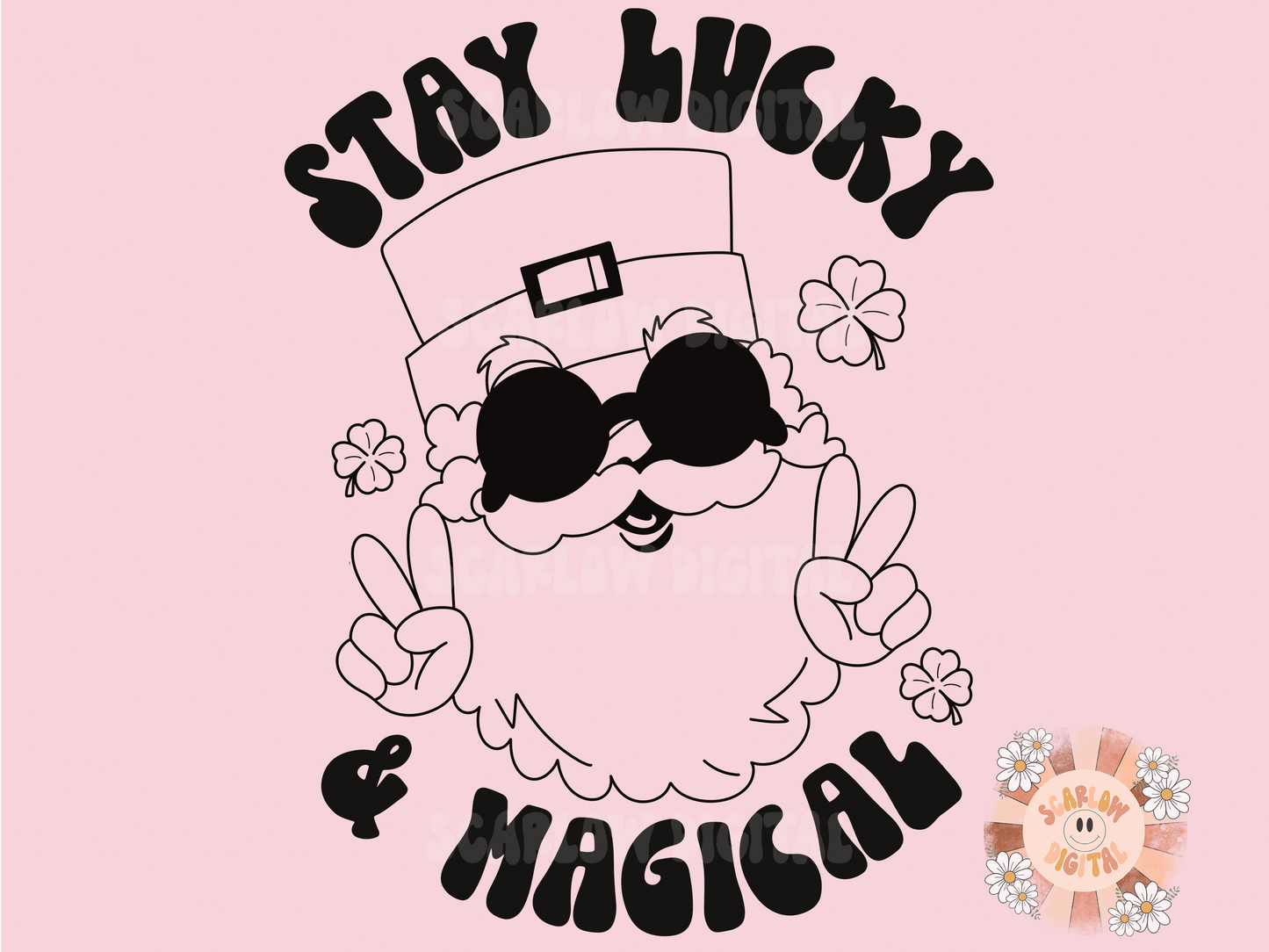 Stay Lucky and Magical SVG-Saint Patrick's Day Cricut Cut Files-clover svg, leprechaun svg, little boy svg, groovy leprechaun svg designs