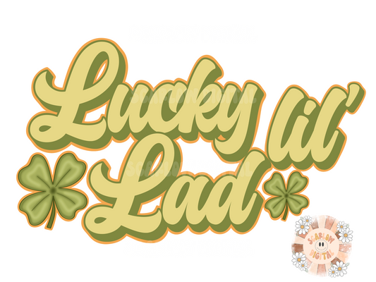 Lucky Lil Lad PNG-Saint Patrick's Day Sublimation Digital Design Download-clover png, lucky lad png, png for boys, little boy png, lucky png