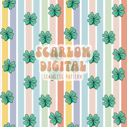 Saint Patrick's Day Seamless Pattern Digital Design Download, shamrock seamless file, striped digital paper, st patty day digital patterns