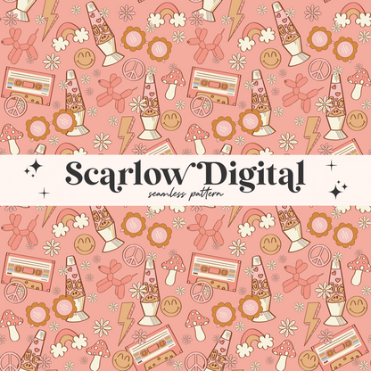 Groovy Seamless Pattern Sublimation Digital Design Download, hippie seamless file, girly seamless file, happy seamless, mushroom seamless