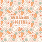 Bunny and Carrots Seamless Pattern-Easter Sublimation Digital Design Download-girl easter seamless file, floral sublimation, bunny babe jpg